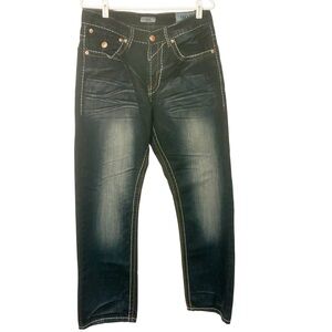 CSTAR By Ciano Farmer Sz 32 Embroidered Embelished Knight Classic Fit Jeans NEW